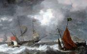 Bonaventura Peeters Sea storm with sailing ships France oil painting artist